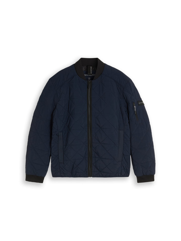 Quilted Bomber Jacket - Sky Captain Blue