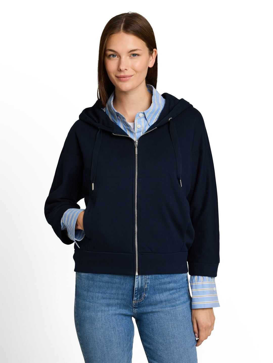 Sweatshirt Batwing With Hood - Sky Captain Blue