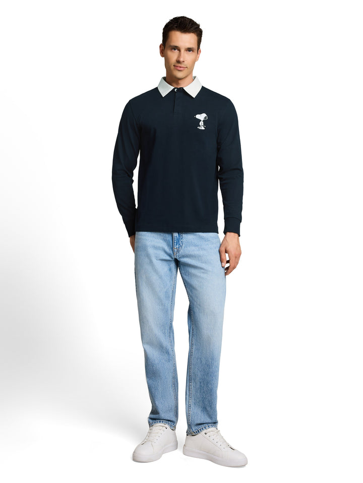 Peanuts Printed Rugby Poloshirt - Sky Captain Blue