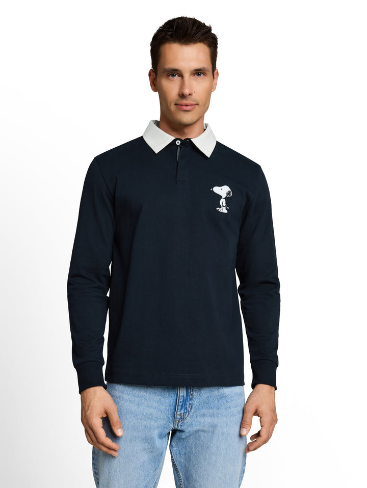 Peanuts Printed Rugby Poloshirt - Sky Captain Blue
