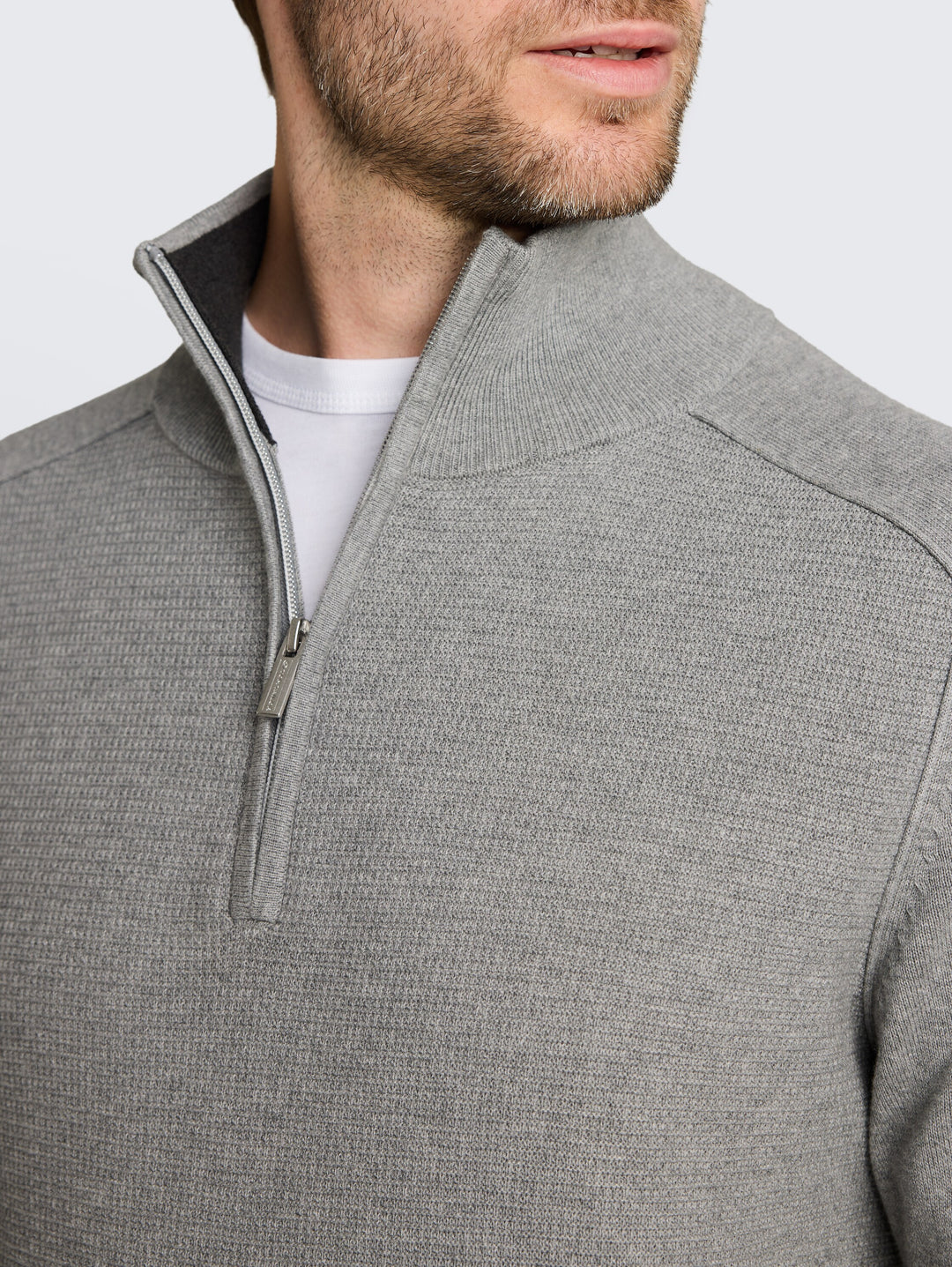 Basic Knit Troyer - Knit Grey Melange