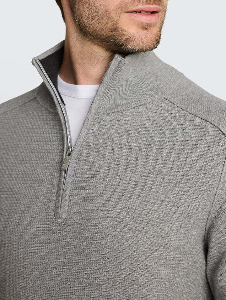 Basic Knit Troyer - Knit Grey Melange