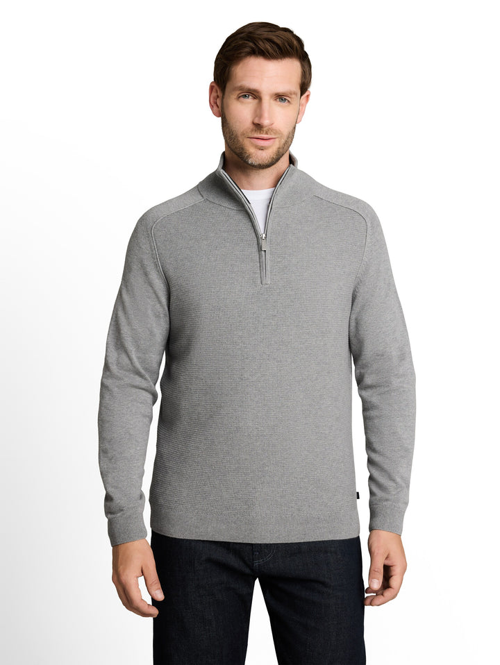 Basic Knit Troyer - Knit Grey Melange