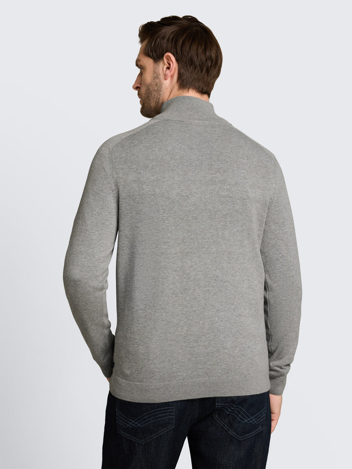Basic Knit Troyer - Knit Grey Melange