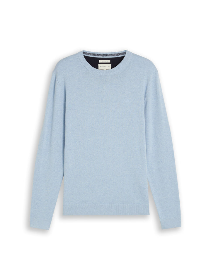 Basic Crewneck Knit - Pale Blue MéLange