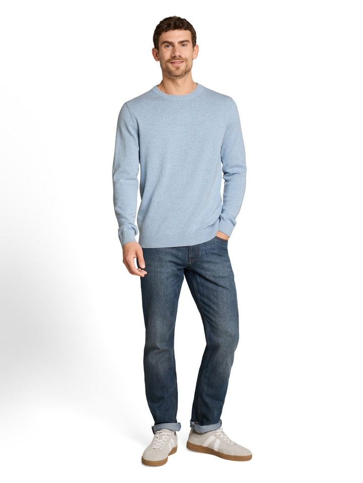 Basic Crewneck Knit - Pale Blue MéLange
