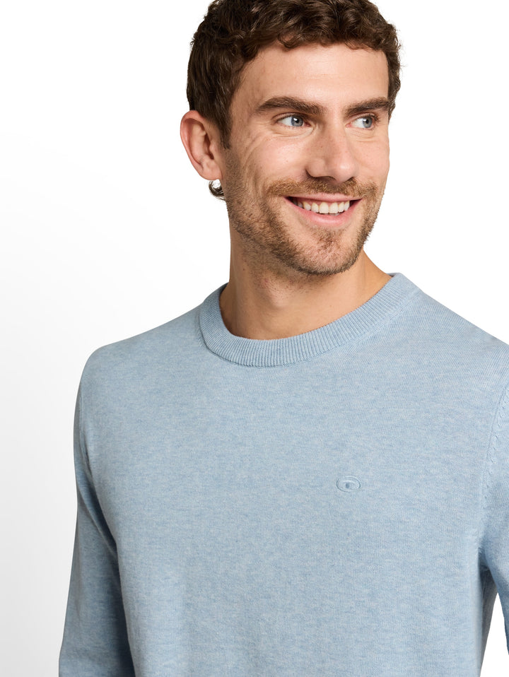 Basic Crewneck Knit - Pale Blue MéLange