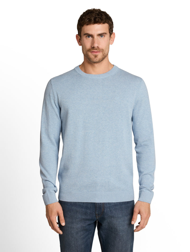 Basic Crewneck Knit - Pale Blue MéLange