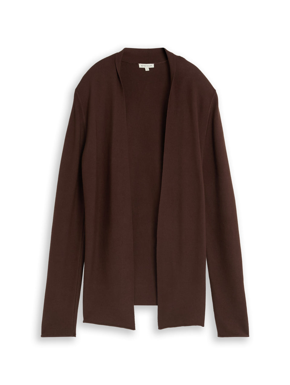 Knit Structured Open Cardigan - Java Dark Brown