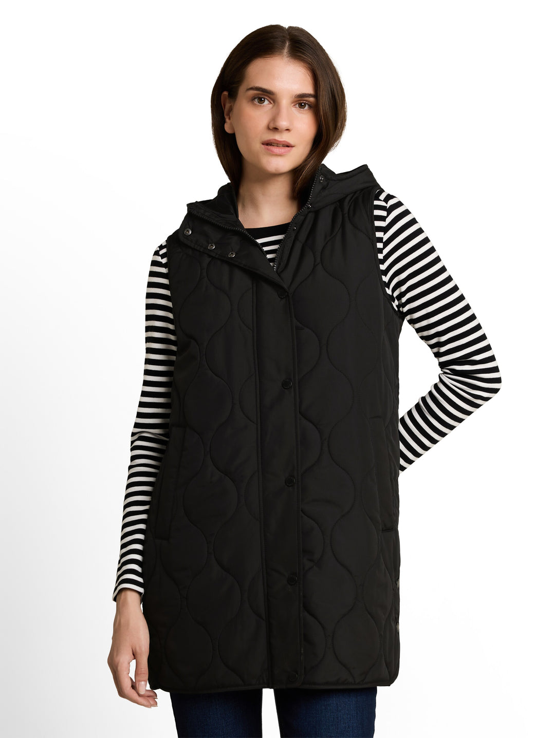 Quilted Lightweight Vest - Deep Black