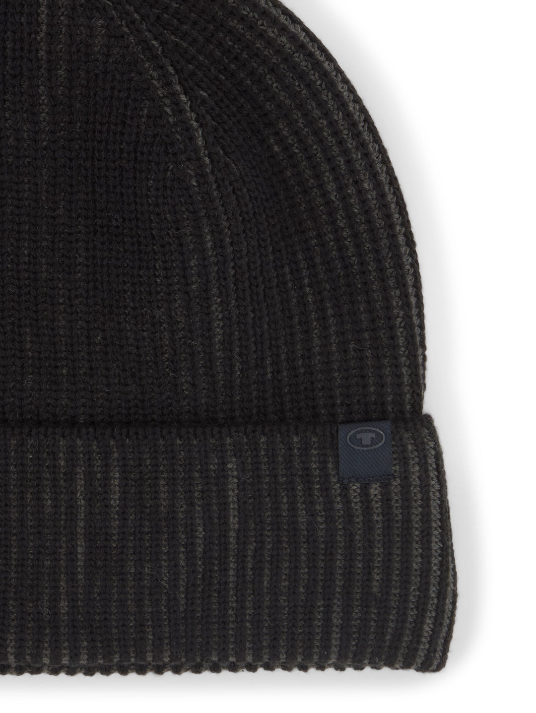 Two Tone Knitted Beanie - Black Grey Twotone
