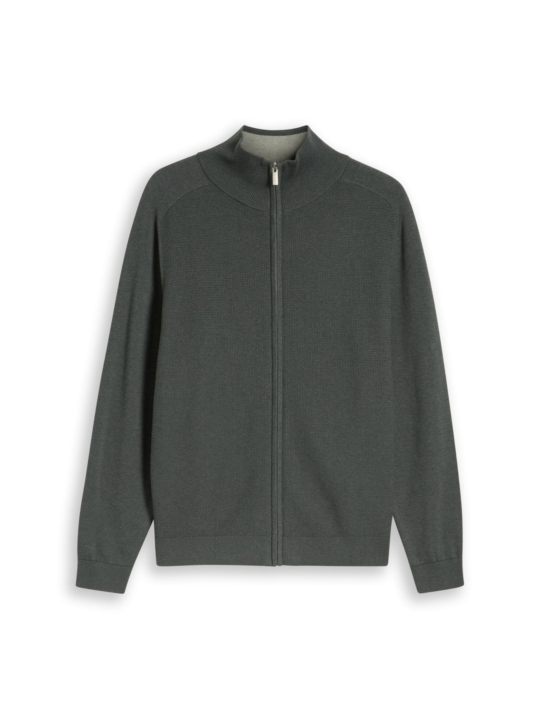 Basic Zip Jacket Knit - Darkest Olive Melange