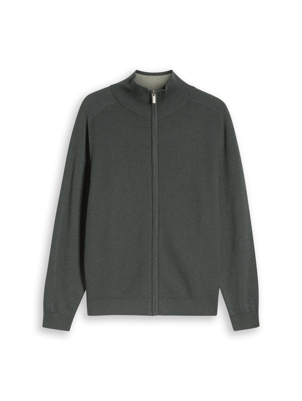 Basic Zip Jacket Knit - Darkest Olive Melange