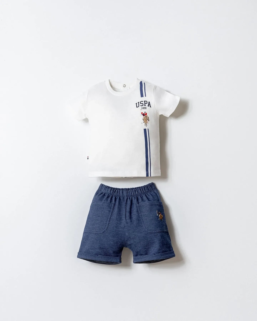 White T-Shirt and Short Set