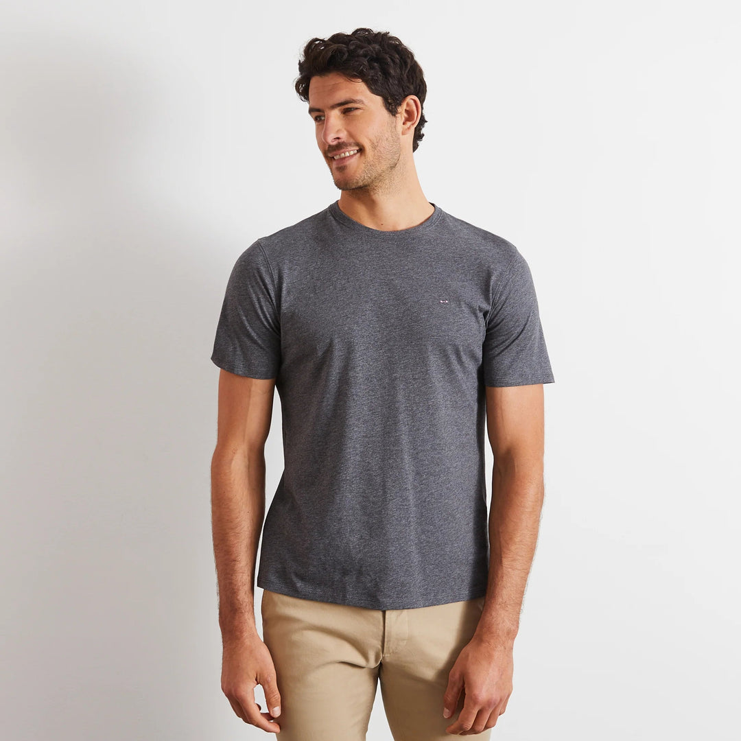 Crew Neck Grey Pima Cotton T-Shirt