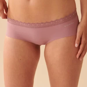 Cotton and Lace Band Cheeky Panty - Lavender frost mix
