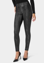 HIGH WAIST EMBOSSED VEGAN LEATHER LEGGING