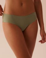 Microfiber and Lace Back Hiphugger Panty