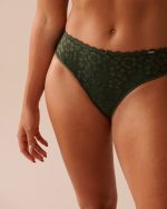 Microfiber and Lace Sleek Back Bikini Panty