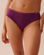 Microfiber and Lace Sleek Back Bikini Panty