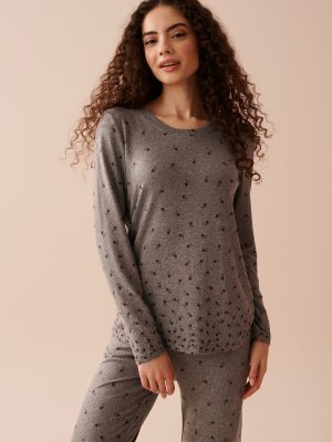 Rose Print Recycled Fibers Long Sleeve Shirt