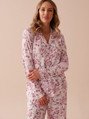 Purple Flowers Super Soft Button-down Shirt