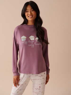 Cupcake Print Recycled Fibers Long Sleeve Shirt