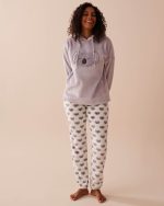 Cat Print Soft Plush PJ Set