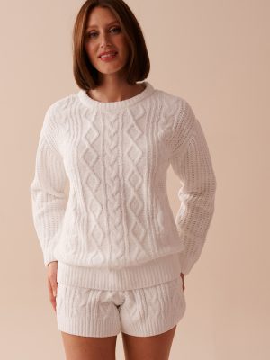 Cable-Knit Chenille Long Sleeve Shirt