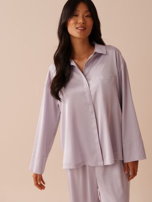 Victorian Floral Satin Button-down Shirt