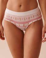 Cotton and Logo Elastic Band Hiphugger Panty