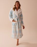 Fair Isle Print Sherpa Robe