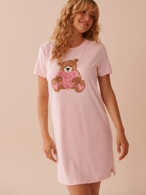 Teddy Bear Print Super Soft Sleepshirt