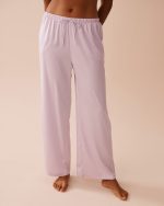 Lavender Garden Print Satin Pants