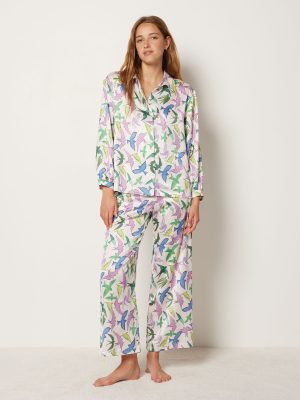 Bird pattern pyjama trousers