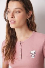 Pink Snoopy cotton pajamas