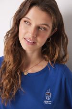 100% cotton blue short sleeve t-shirt