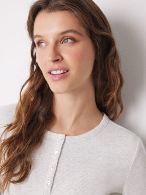 Long gray cotton landscape pajamas