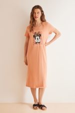 100% Cotton ochre midi nightgown
