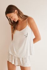 Super soft grey Snoopy short pyjamas