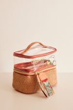 Large raffia Snoopy vanity case