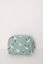 Large bird print toiletry bag
