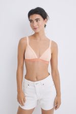 Orange cotton triangle bra