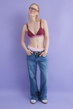 Cotton wine triangle bra