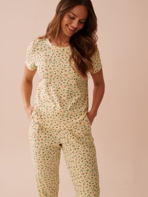 Ditsy Floral Print Ribbed T-shirt