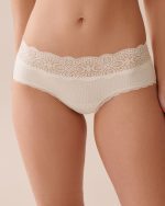 Lace Trim Ribbed Hiphugger Panty
