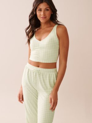 Pink Stripe Super Soft Crop Cami