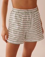 Snail Print Cotton Pajama Shorts