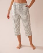 Snail Print Cotton Pajama Capris