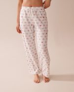 Snail Print Lace Trim Super Soft Pajama Pants
